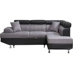 Habitat et Jardin Canapé d'angle convertible  Sophia luxe  - 265 x 190.5 x 80/91 cm - Noir / Gris - 5 places - Angle droit