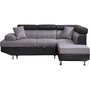 Voir la diapositive 1 : Habitat et Jardin Canapé d'angle convertible  Sophia luxe  - 265 x 190.5 x 80/91 cm - Noir / Gris - 5 places - Angle droit