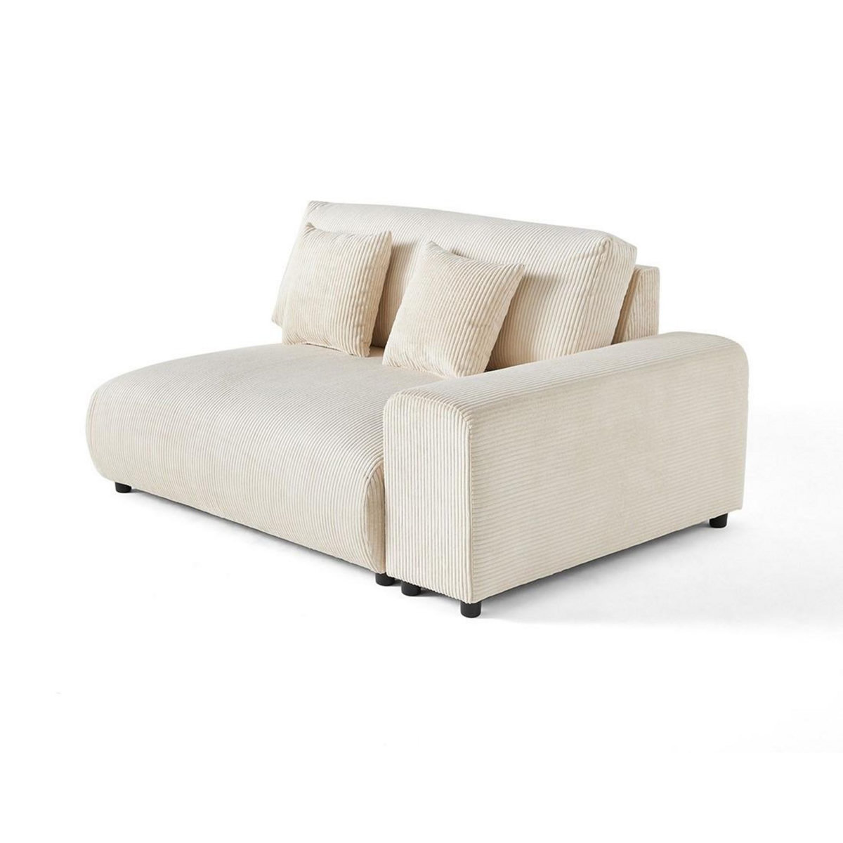 LISA DESIGN Garance - module d'assise 2 places avec accoudoir droit - en velours côtelé