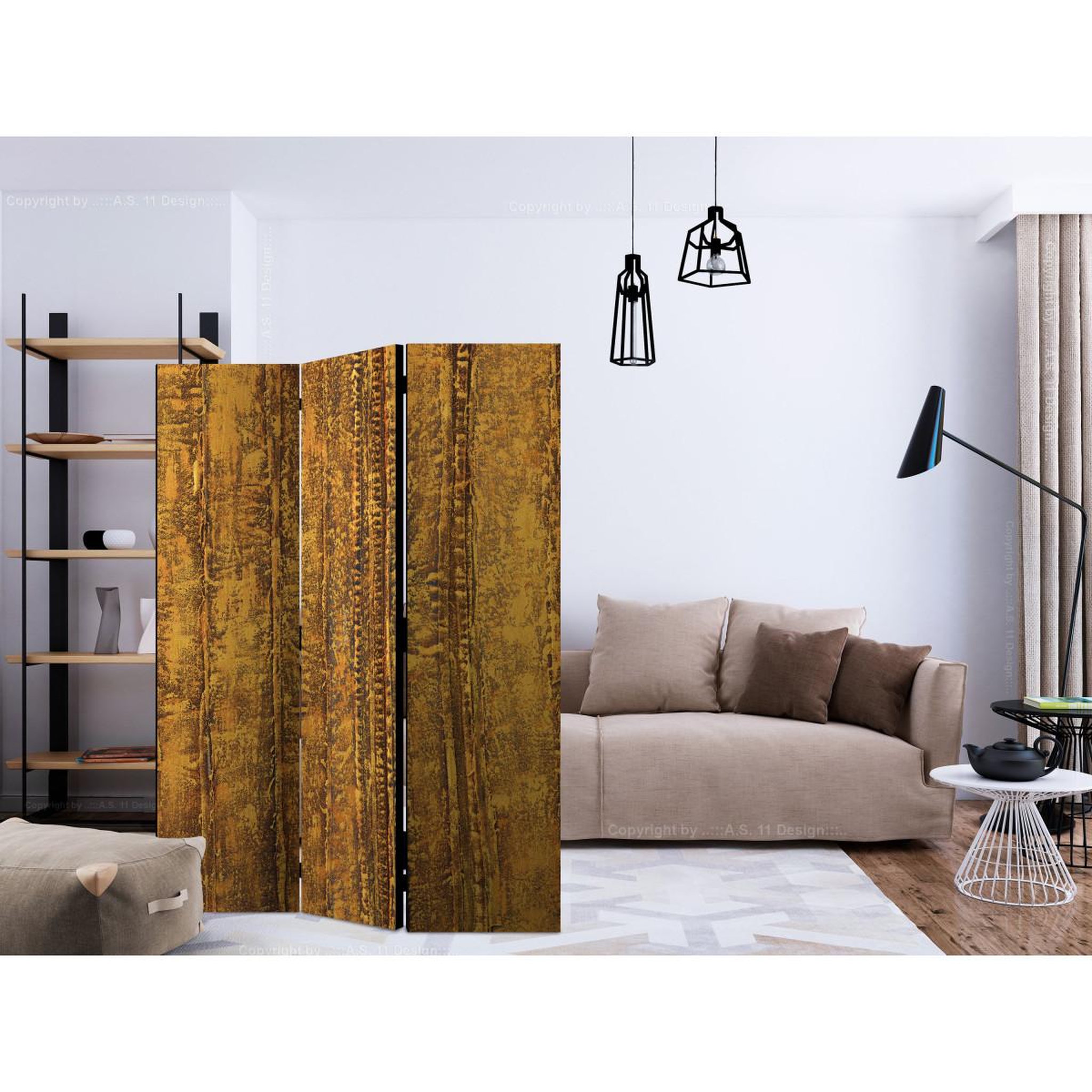 Voir la diapositive 2 : Paris Prix Paravent 3 volets  golden chamber  135x172cm