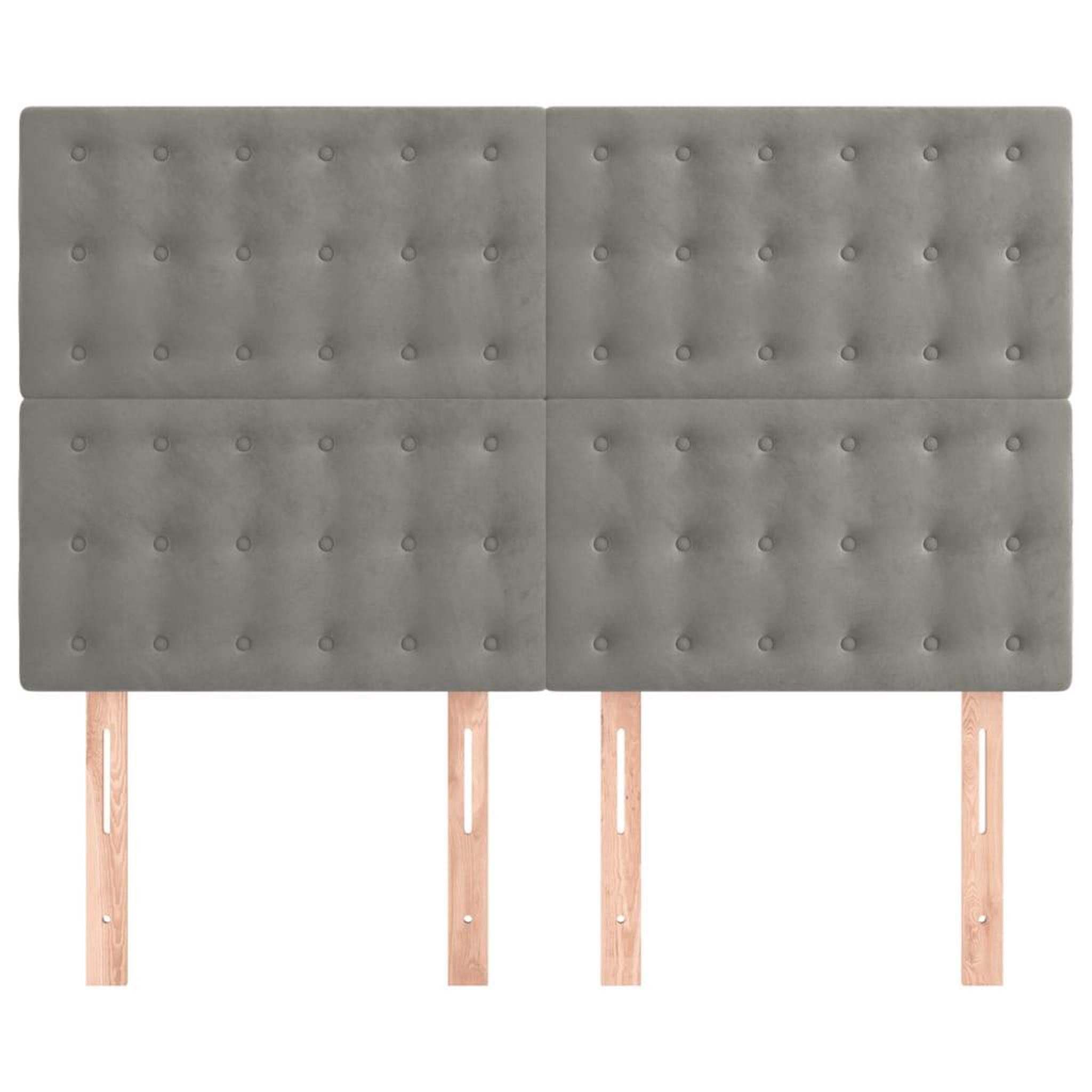 Voir la diapositive 3 : VIDAXL Tetes de lit 4 pcs Gris clair 72x5x78/88 cm Velours