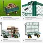 Voir la diapositive 3 : tectake Chariot de jardin et de transport avec des parois latérales rabattables vert