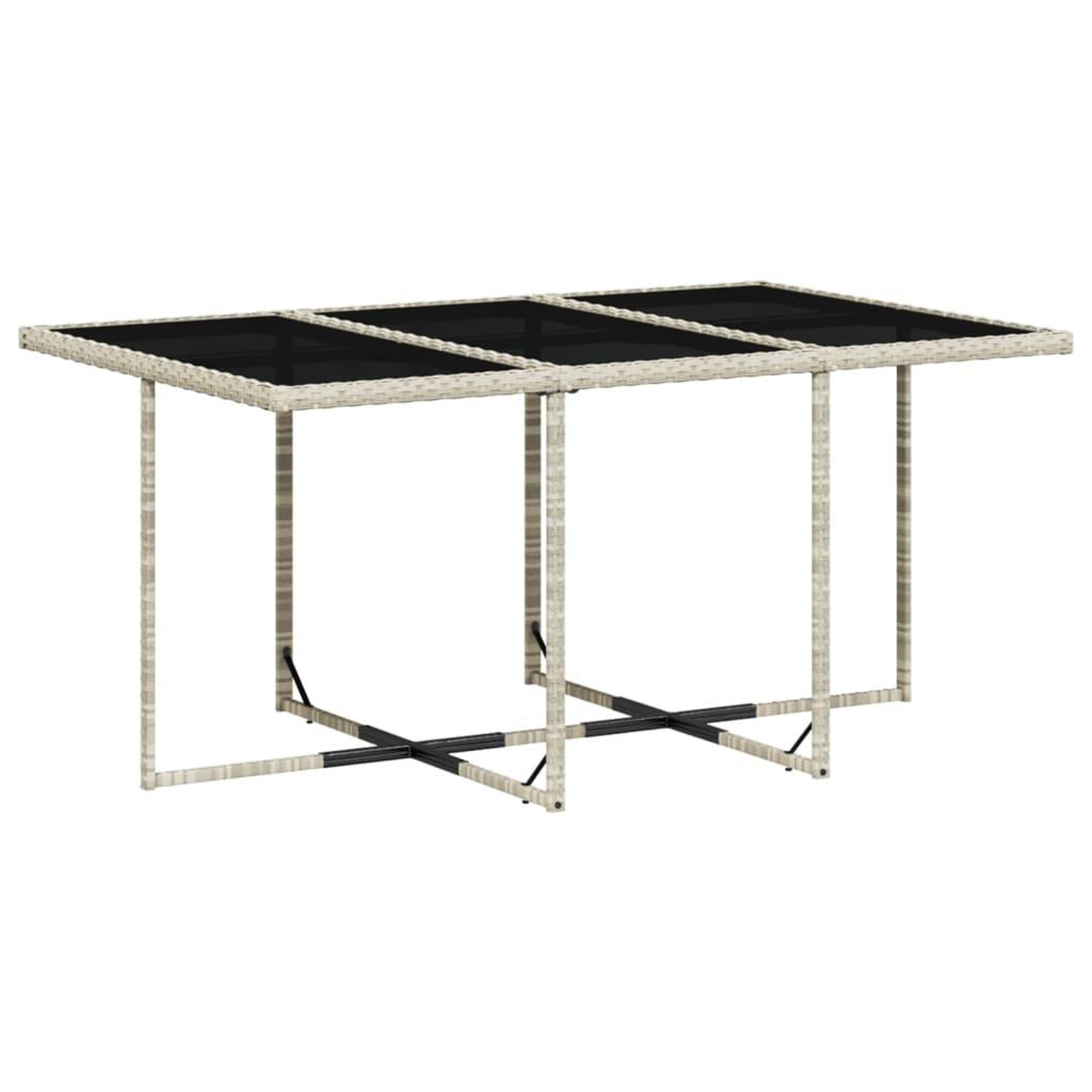 Voir la diapositive 5 : VIDAXL Ensemble a manger de jardin 11pcs avec coussins gris poly rotin