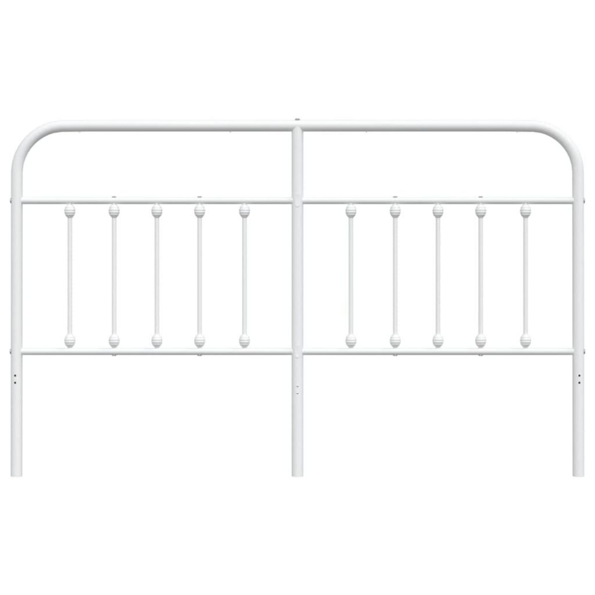 VIDAXL Tete de lit metal blanc 180 cm