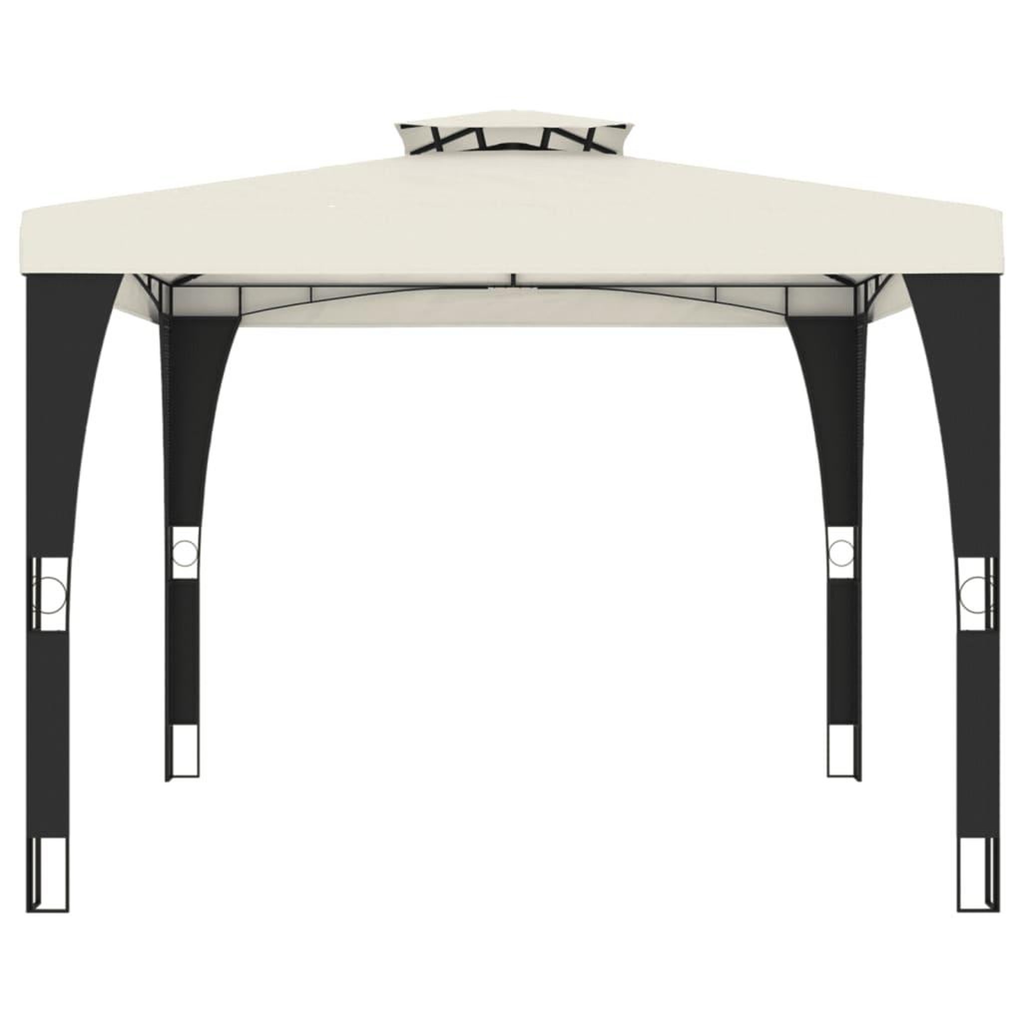 Voir la diapositive 3 : VIDAXL Tonnelle a double toit creme 2,98x2,98 m acier