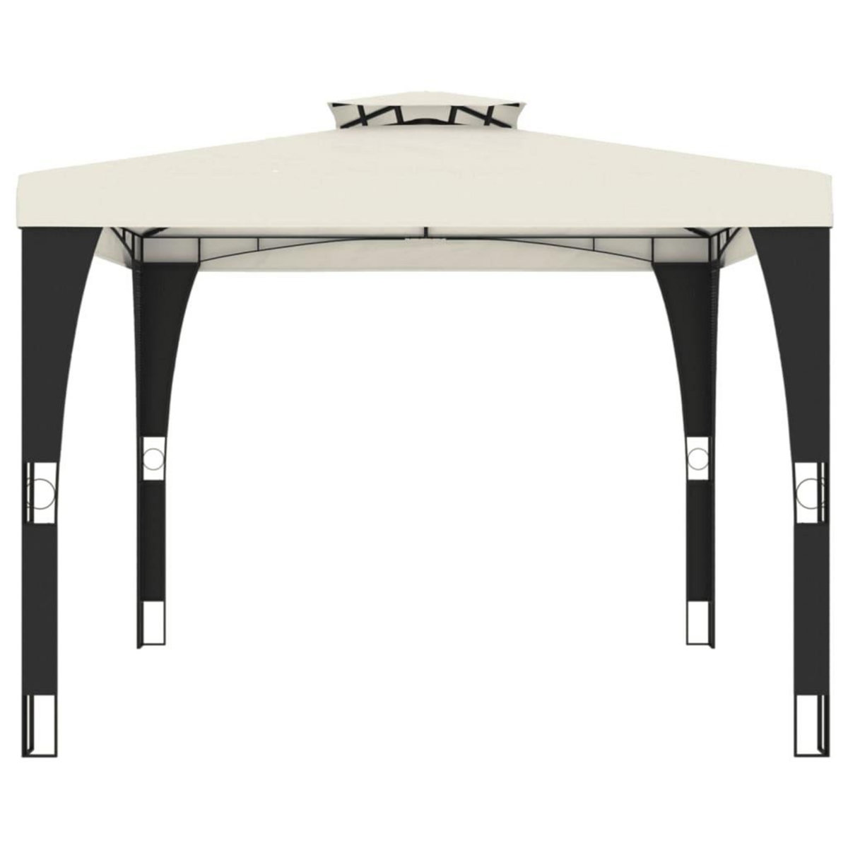 VIDAXL Tonnelle a double toit creme 2,98x2,98 m acier