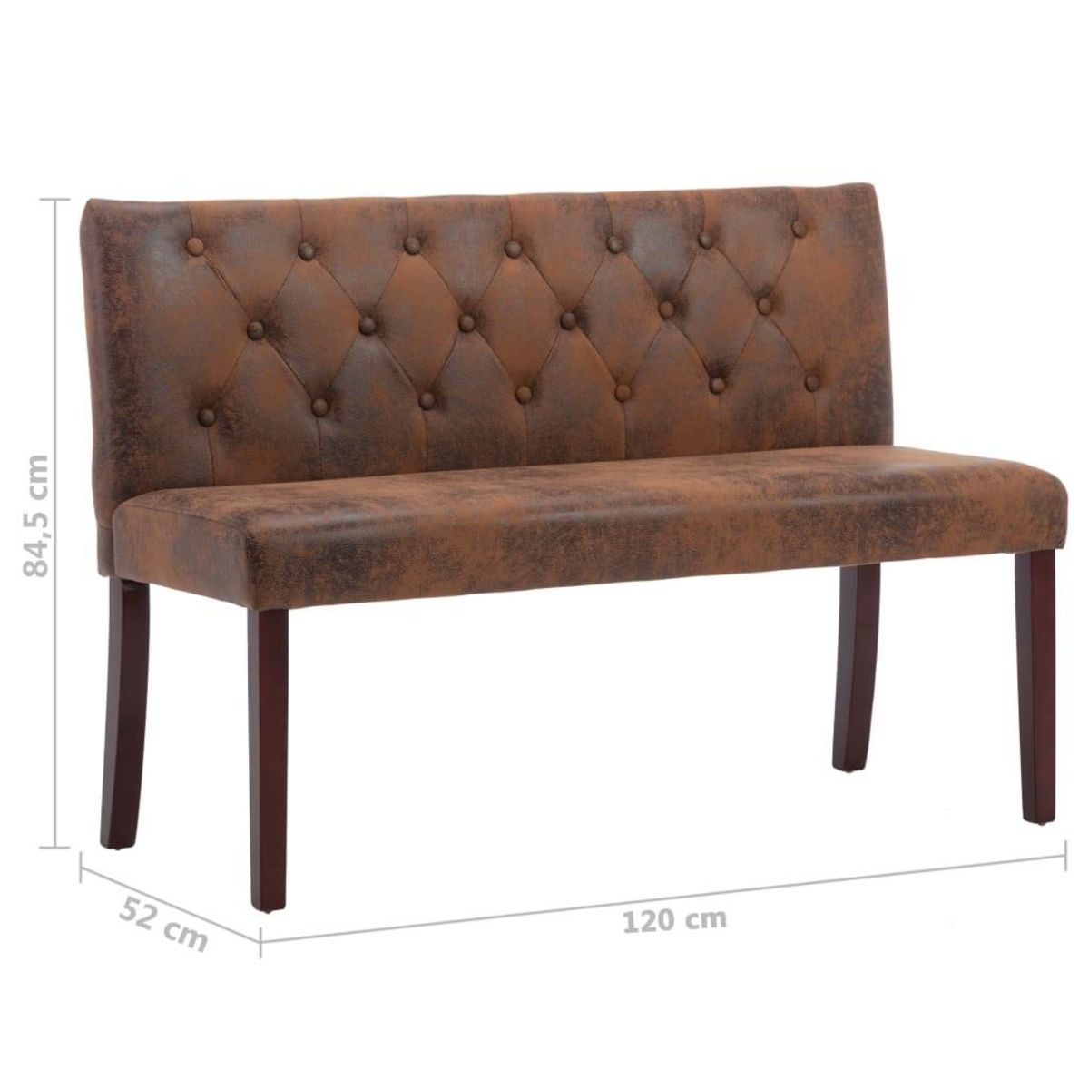 VIDAXL Banc 120 cm Marron Similicuir daim