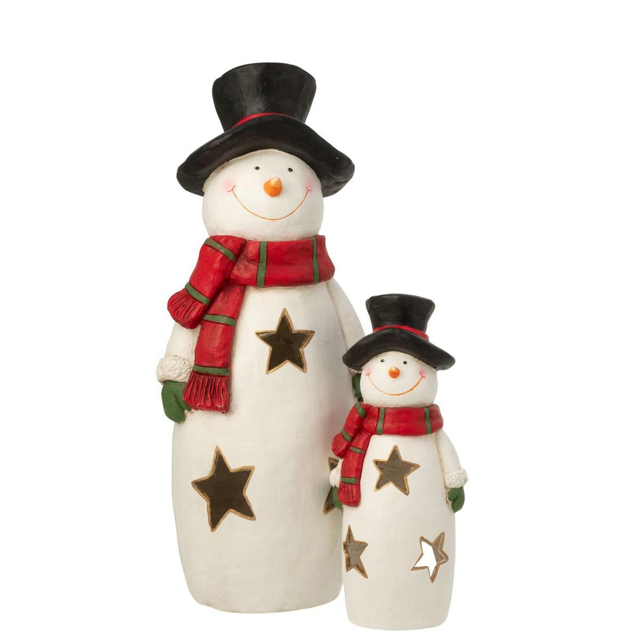 Voir la diapositive 4 : J-LINE Photophore bonhomme de neige  christmas show  51cm multicolore