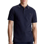 CALVIN KLEIN JEANS Polo Marine Homme Calvin Klein Jeans Pique Tippin. Coloris disponibles : Bleu
