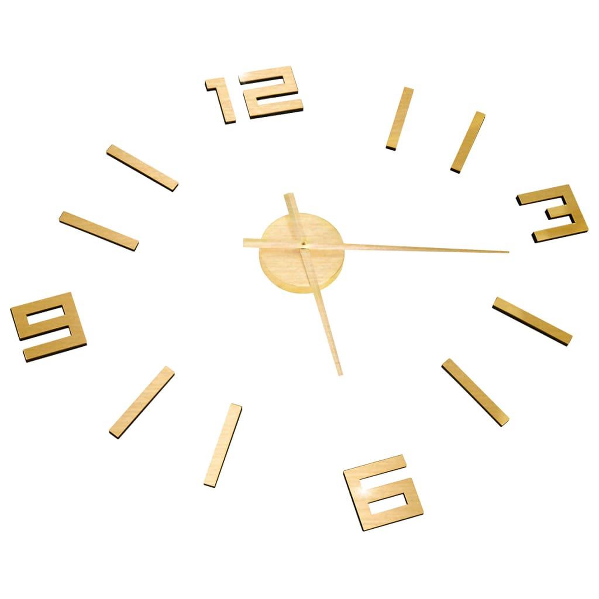 Voir la diapositive 3 : VIDAXL Horloge murale 3D Design moderne Dore 100 cm XXL