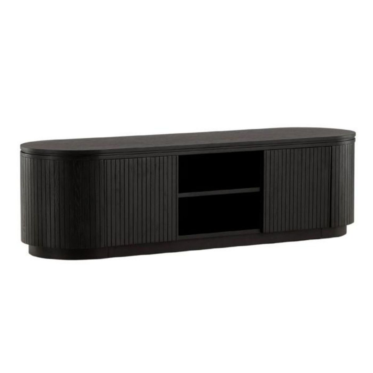 Paris Prix Meuble TV Design Nervuré  Fjallbacka  160cm Noir