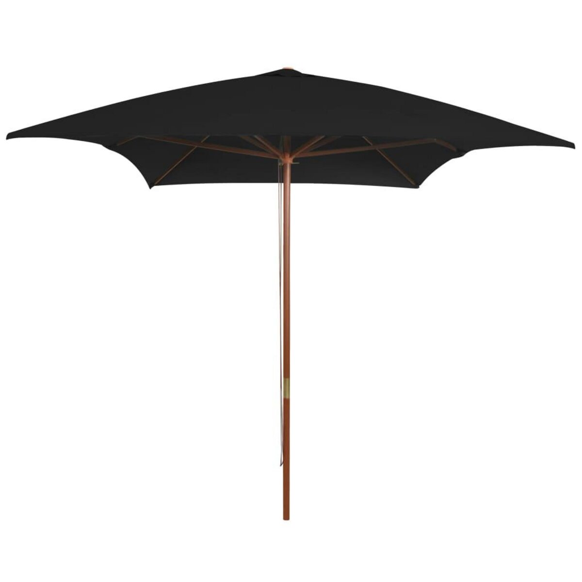 VIDAXL Parasol d'exterieur avec mat en bois Noir 200x300 cm