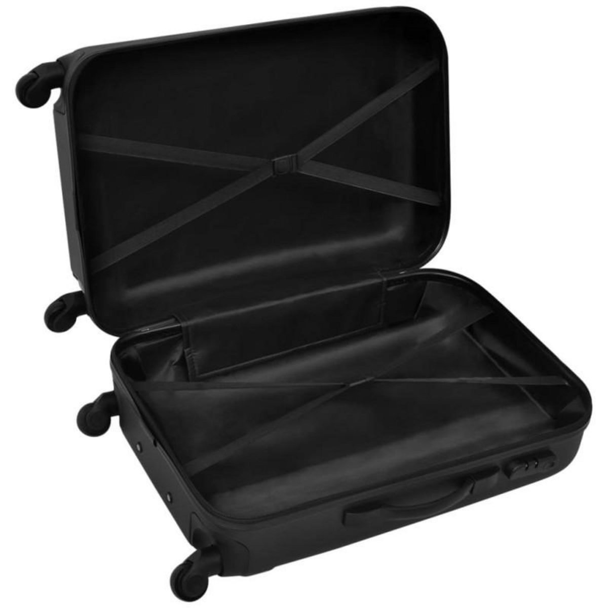 VIDAXL Ensemble de valises rigides 3 pcs Noir 45,5 55 66 cm