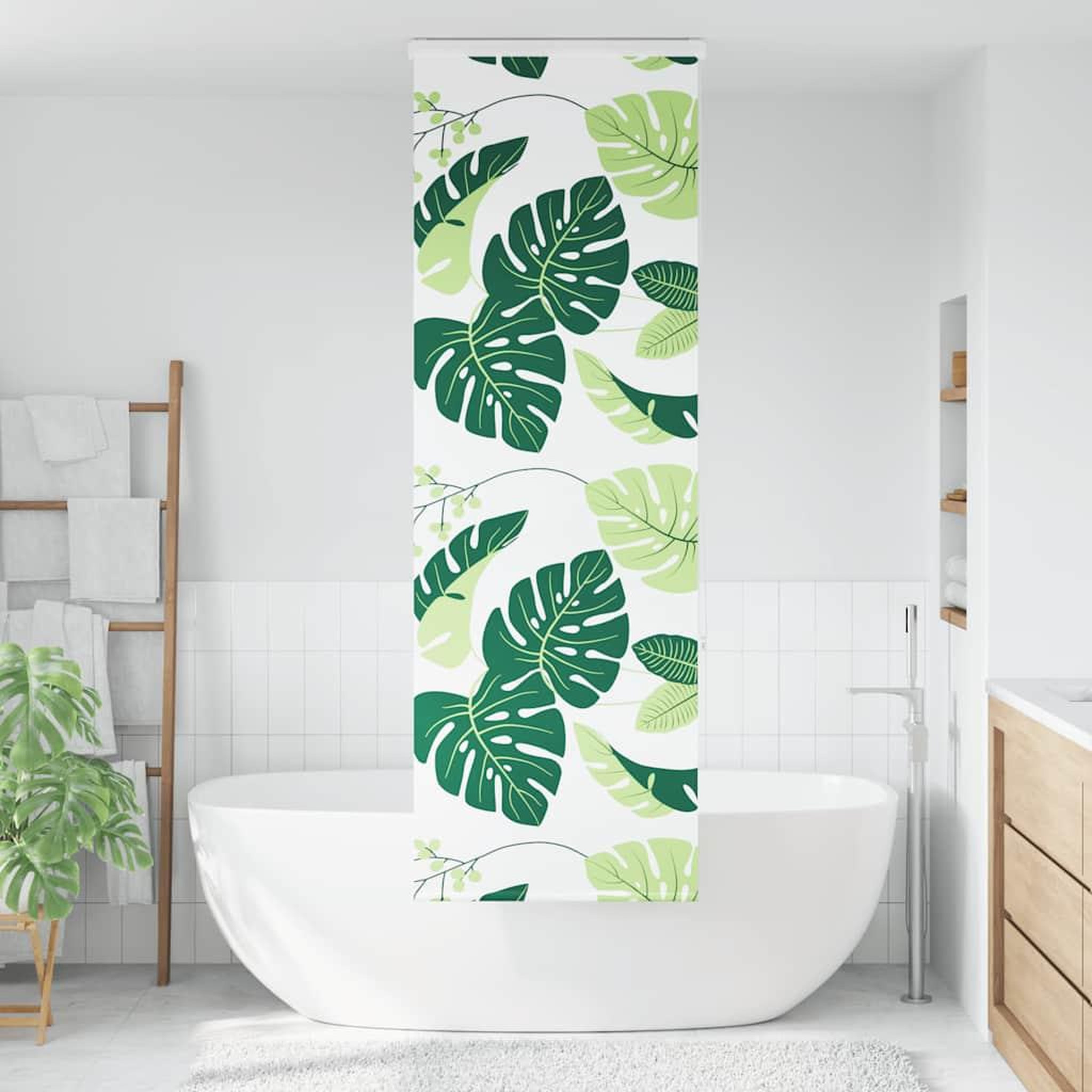 Voir la diapositive 2 : VIDAXL Store enrouleur de douche avec cassette largeur du tissu 76 cm