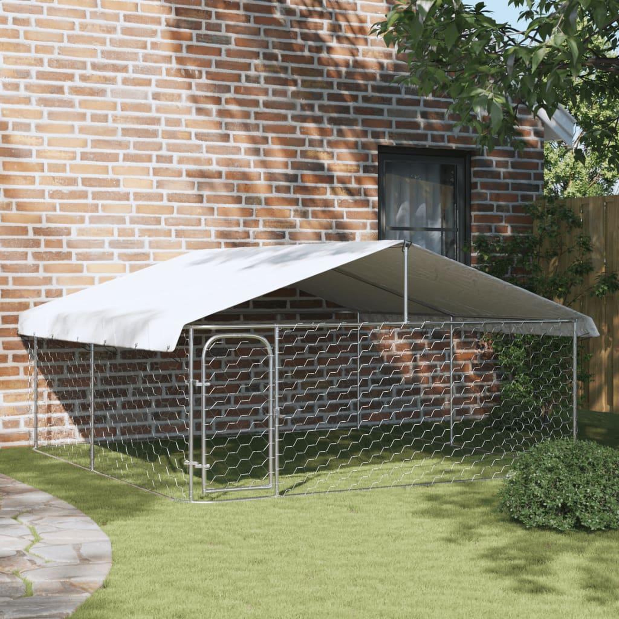 Voir la diapositive 1 : VIDAXL Chenil exterieur avec toit 300x300x150 cm