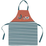 ATELIER DU COTON Tablier avec sangle ajustable 80x85 cm Poule ou Coq coton