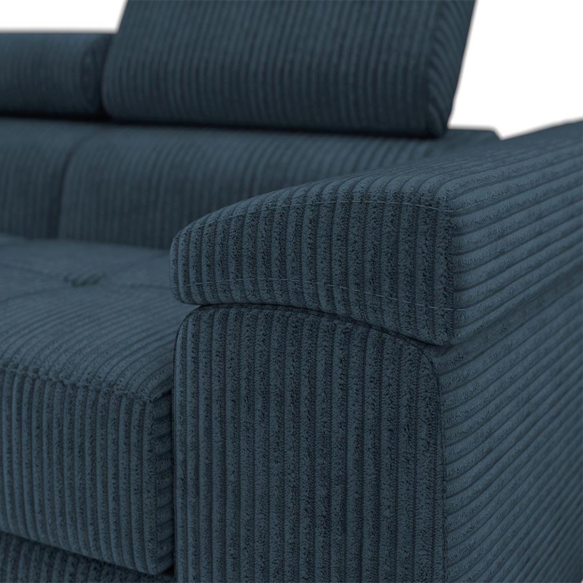 Voir la diapositive 3 : BEST MOBILIER Pablo - canapé droit 2 places avec têtières ajustables - en velours côtelé