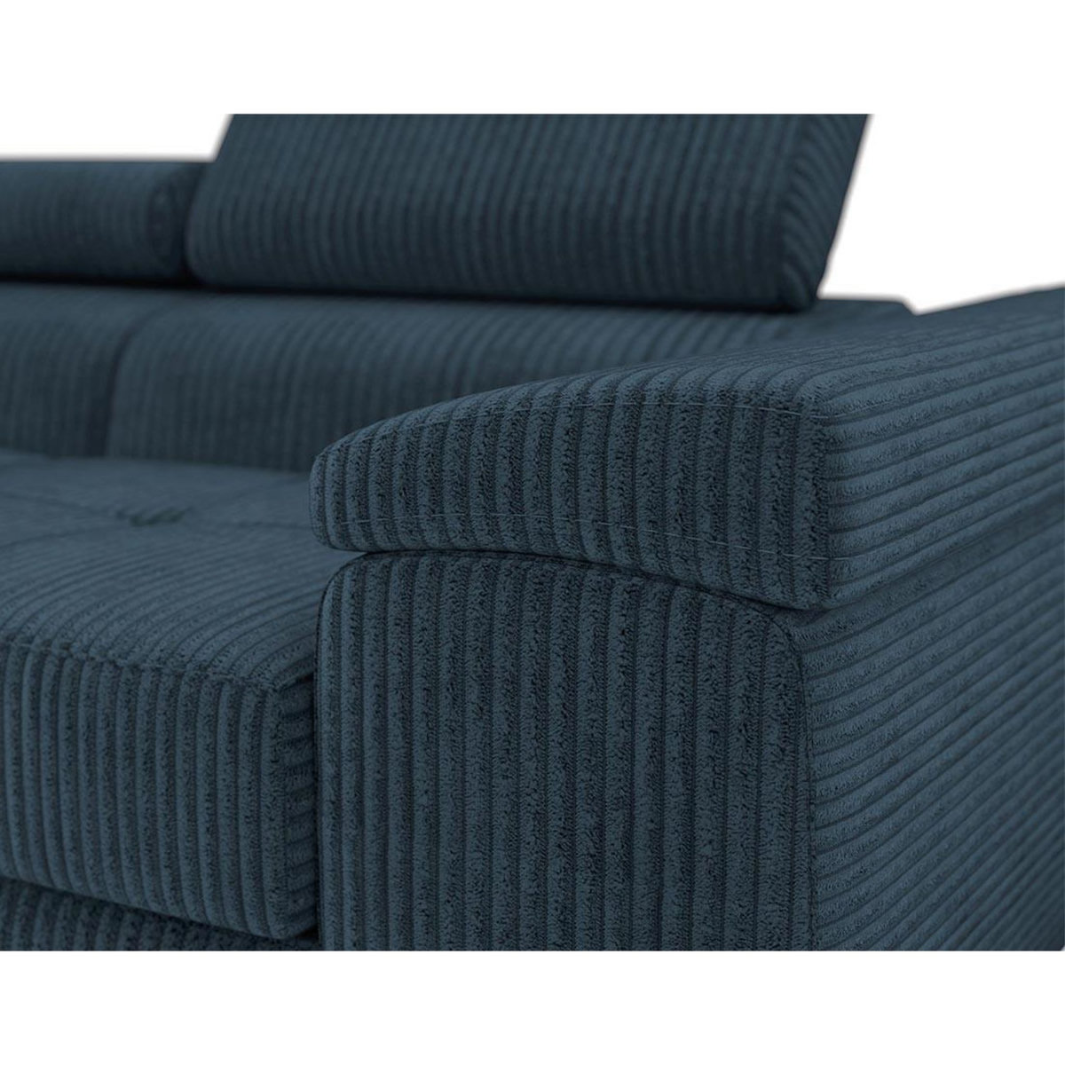 BEST MOBILIER Pablo - canapé droit 2 places avec têtières ajustables - en velours côtelé