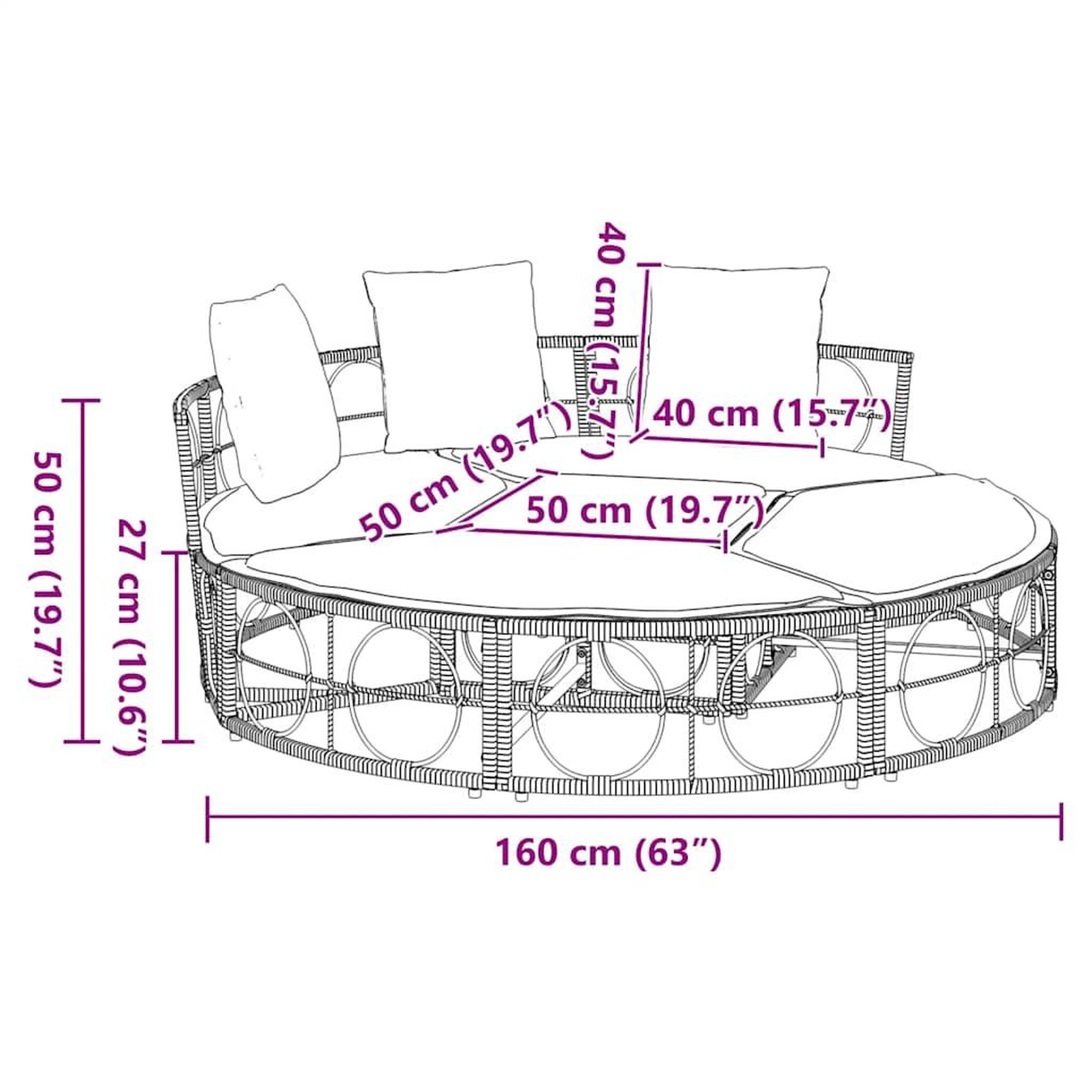 Voir la diapositive 6 : VIDAXL Chaise longue d'exterieur sans auvent resine tressee