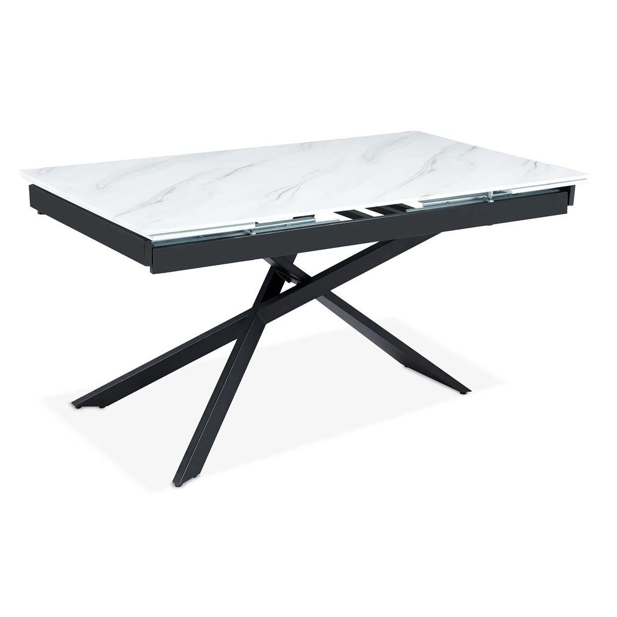 Voir la diapositive 1 : Paris Prix Table à manger extensible  lara  150-210cm blanc & noir
