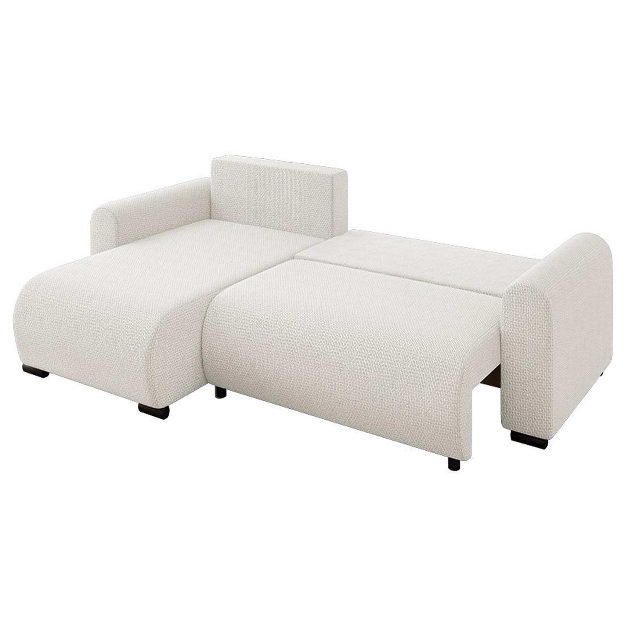 Voir la diapositive 2 : BEST MOBILIER Rosalie - canapé d'angle réversible 4 places convertible avec coffre en velours texturé