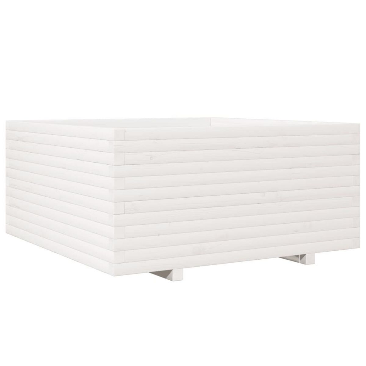 VIDAXL Jardiniere blanc 100x100x49,5 cm bois de pin massif