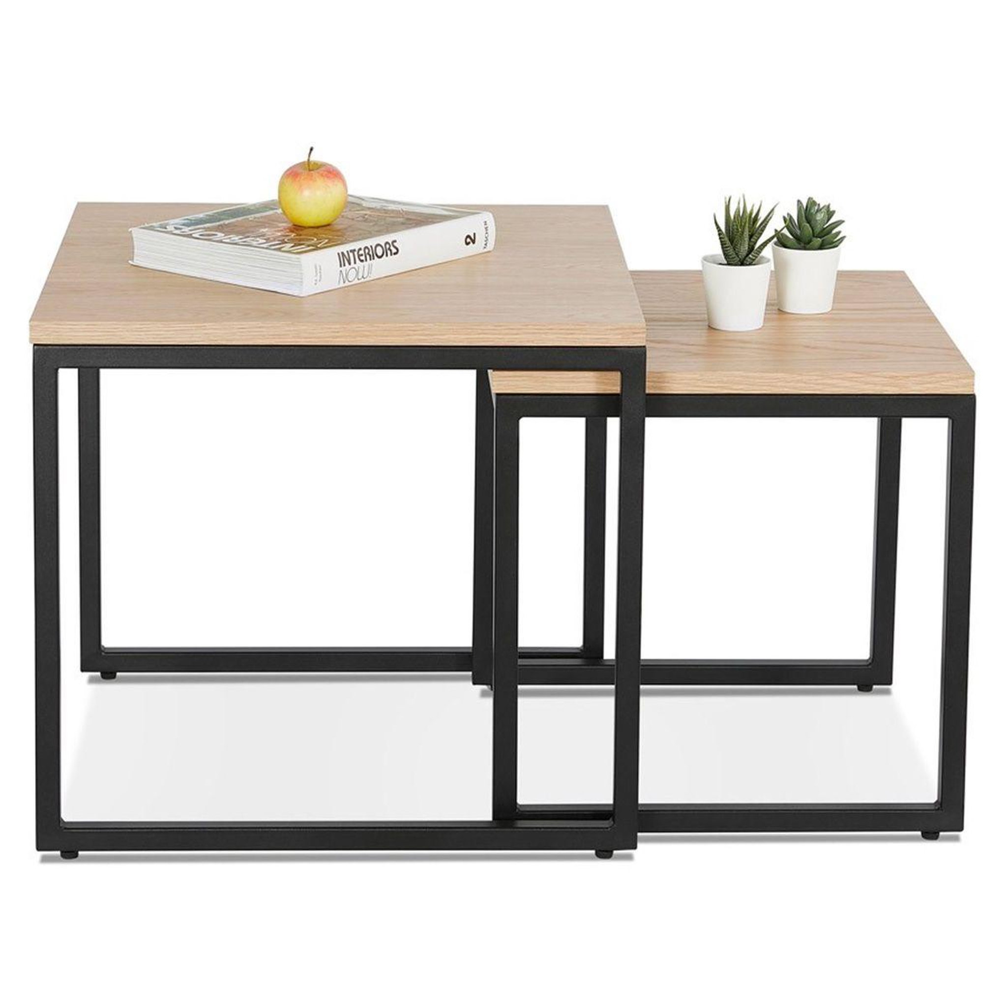 Voir la diapositive 4 : Paris Prix Lot de 2 tables gigognes bois  lyna  50cm naturel