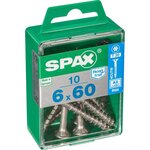 CENTRALE BRICO Lot de 10 vis inox tête fraisée torx SPAX, Diam.6 mm x L.60 mm