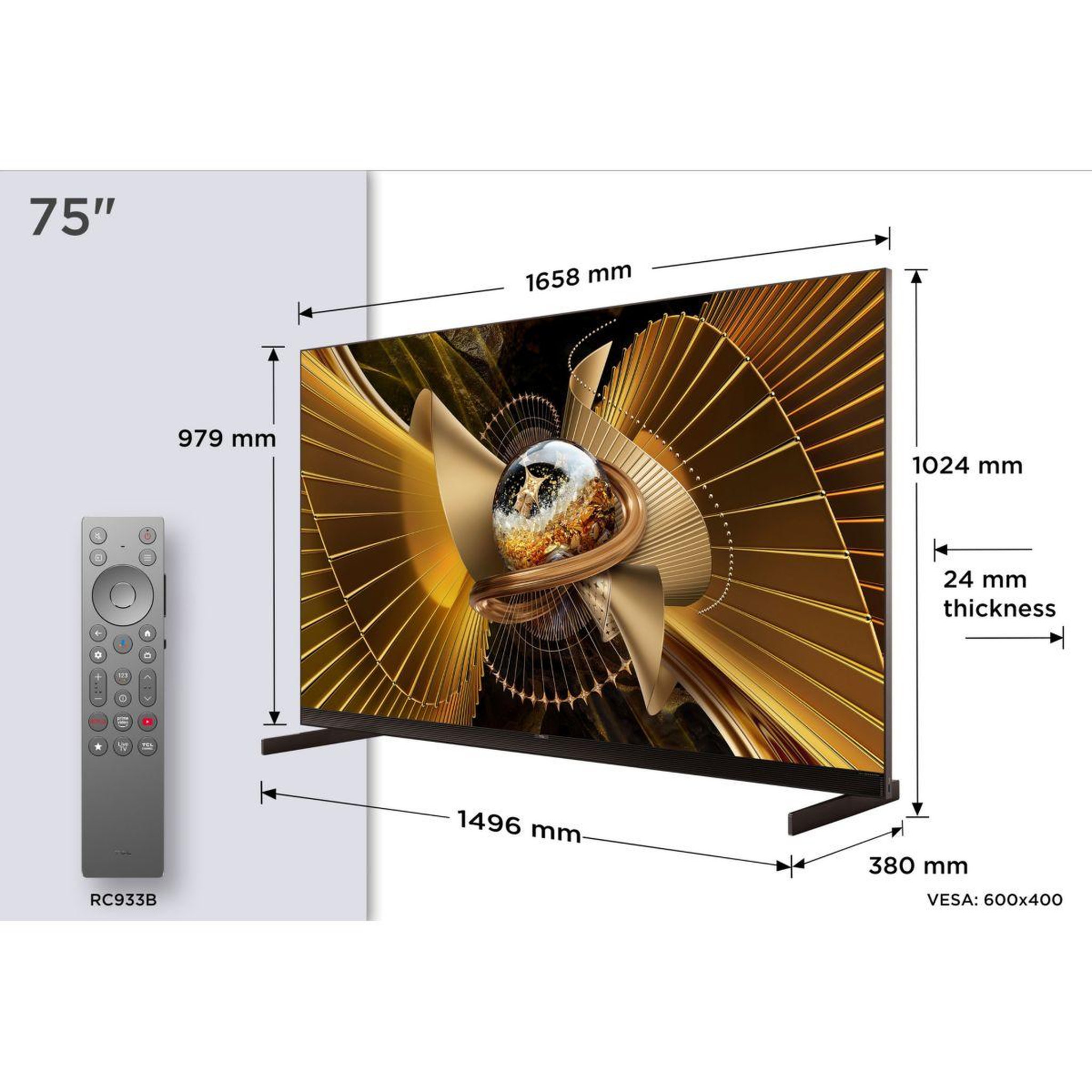Voir la diapositive 4 : TCL Tv mini led 75x11l (2026) 75  (189 cm)