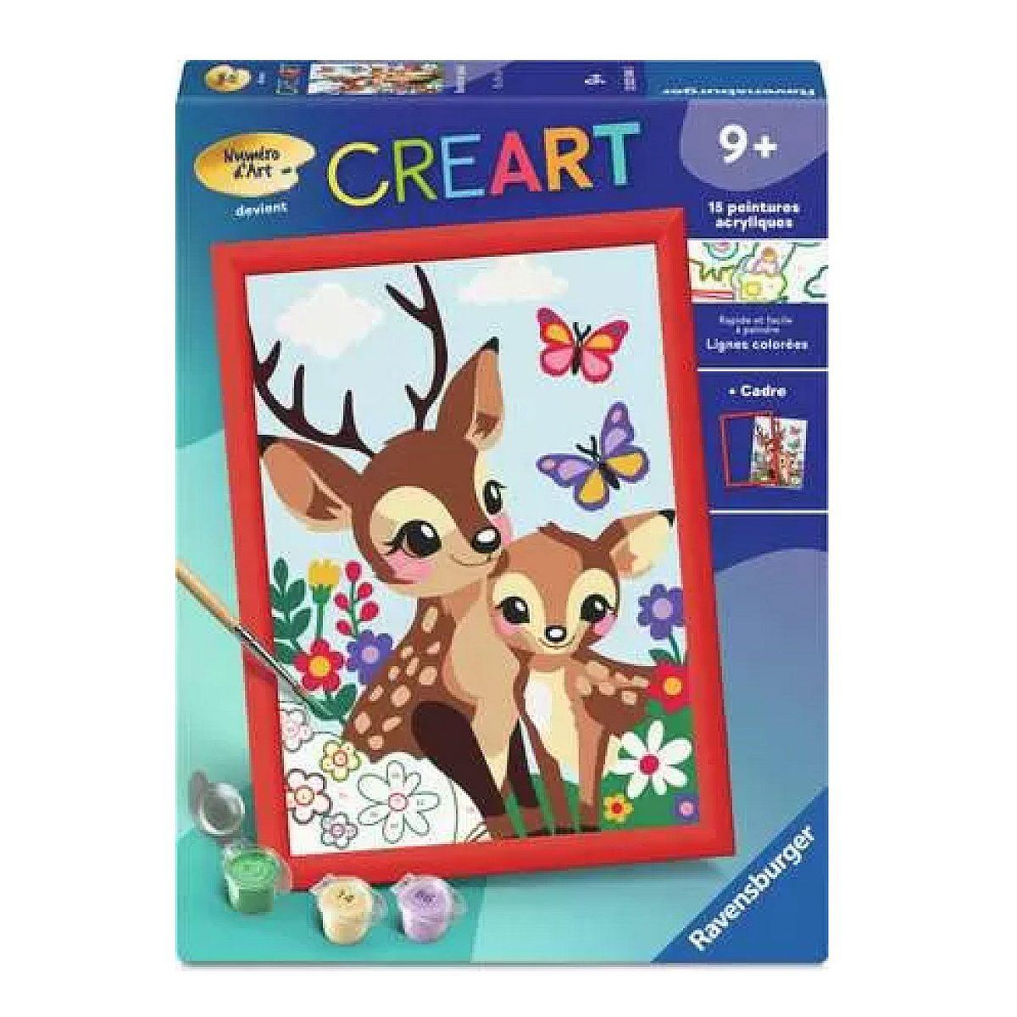 RAVENSBURGER Peinture par numero enfant des 9 ans - creart kids - 18x24cm - bambi bebe