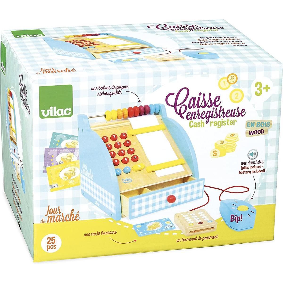 Vilac Caisse enregistreuse en bois Jour de Marche
