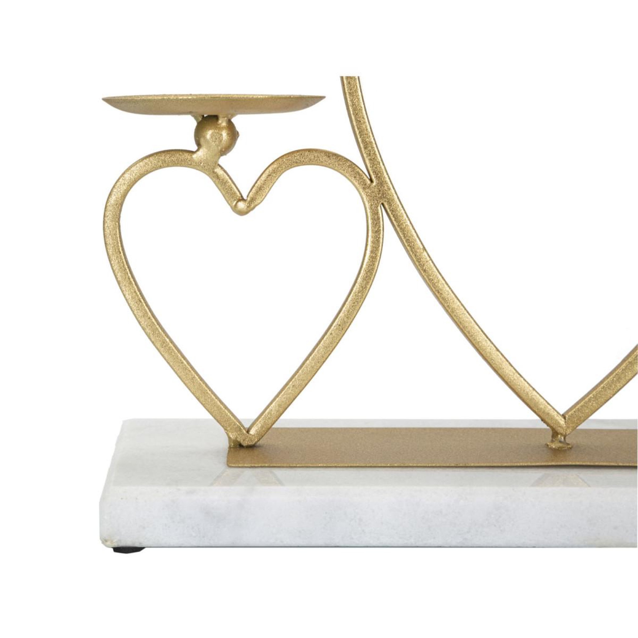 Voir la diapositive 4 : Paris Prix Bougeoir design en marbre  cœur  30cm or