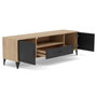 Voir la diapositive 3 : BEST MOBILIER Tribeca - meuble tv - effet bois et métal noir - 2 portes et 1 tiroir - 160 cm