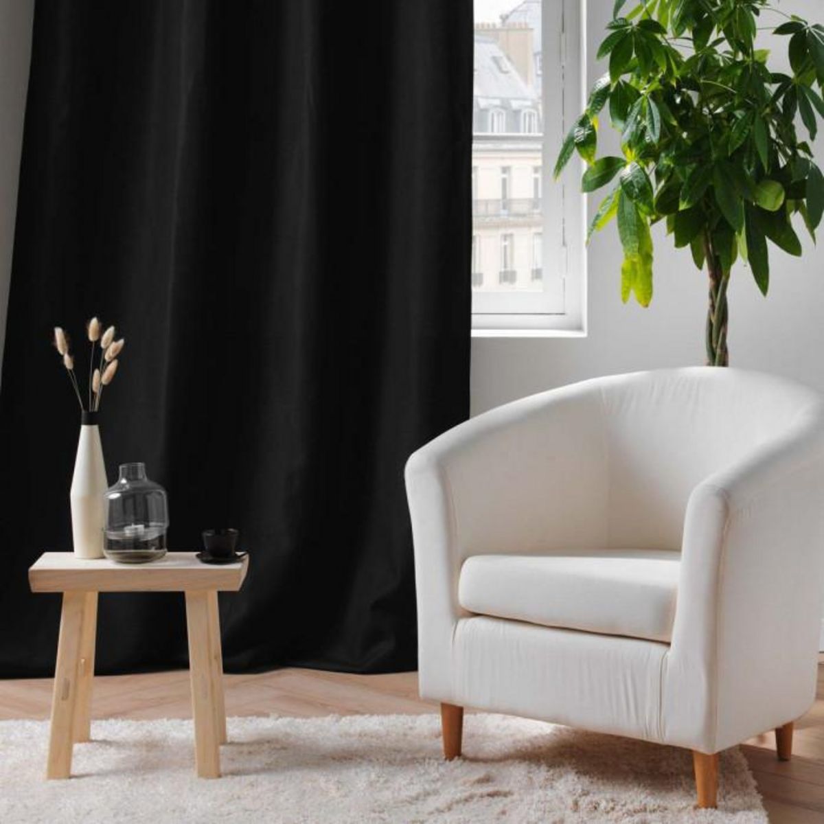 Paris Prix Rideau Isolant Thermique  Micropolar  135x260cm Noir