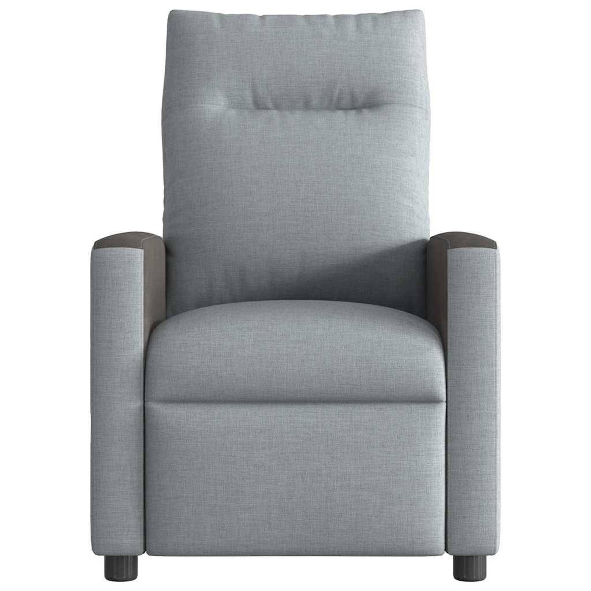Voir la diapositive 5 : VIDAXL Fauteuil de massage inclinable electrique gris clair tissu