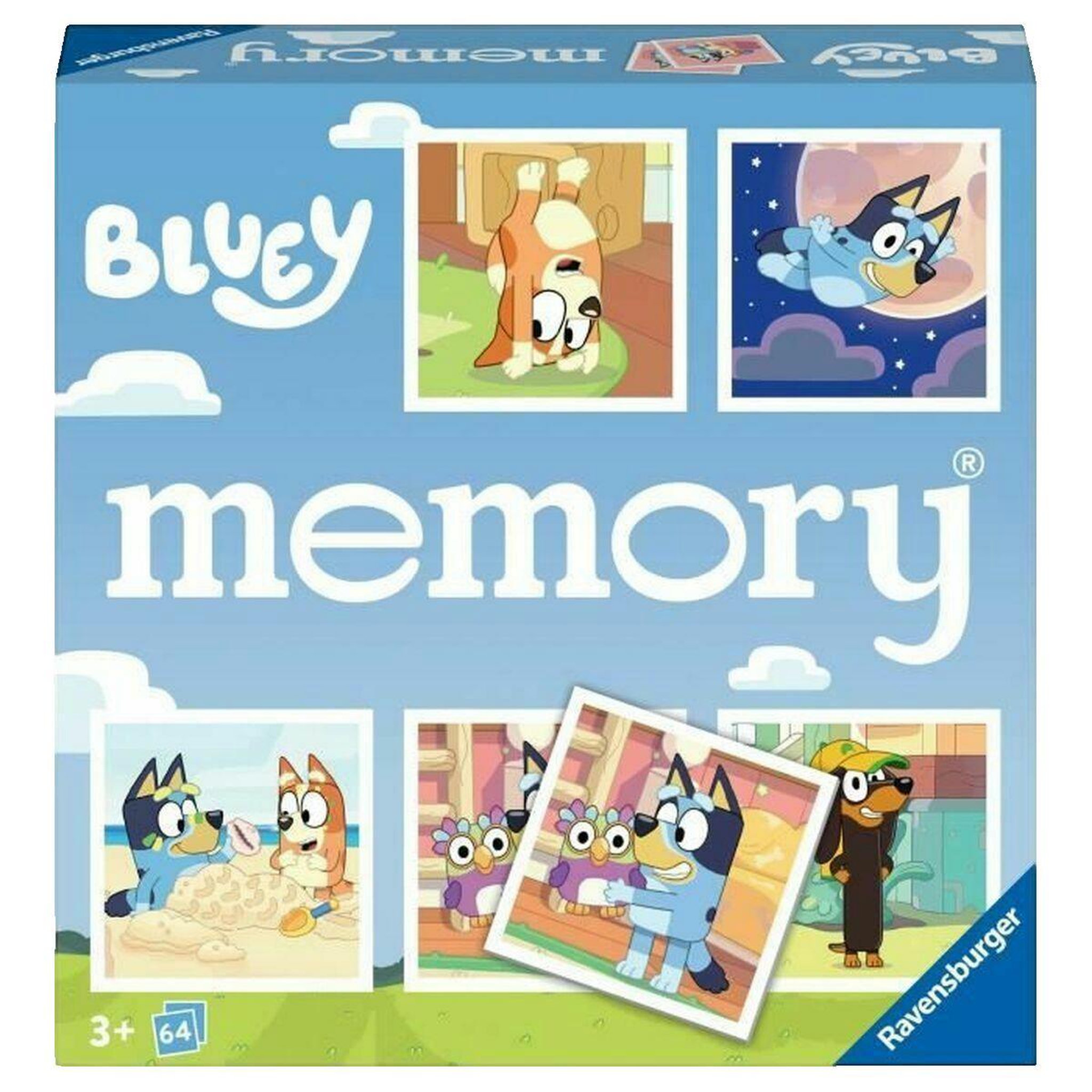 Voir la diapositive 2 : RAVENSBURGER Jeu de mémoire Ravensburger Grand memory Bluey