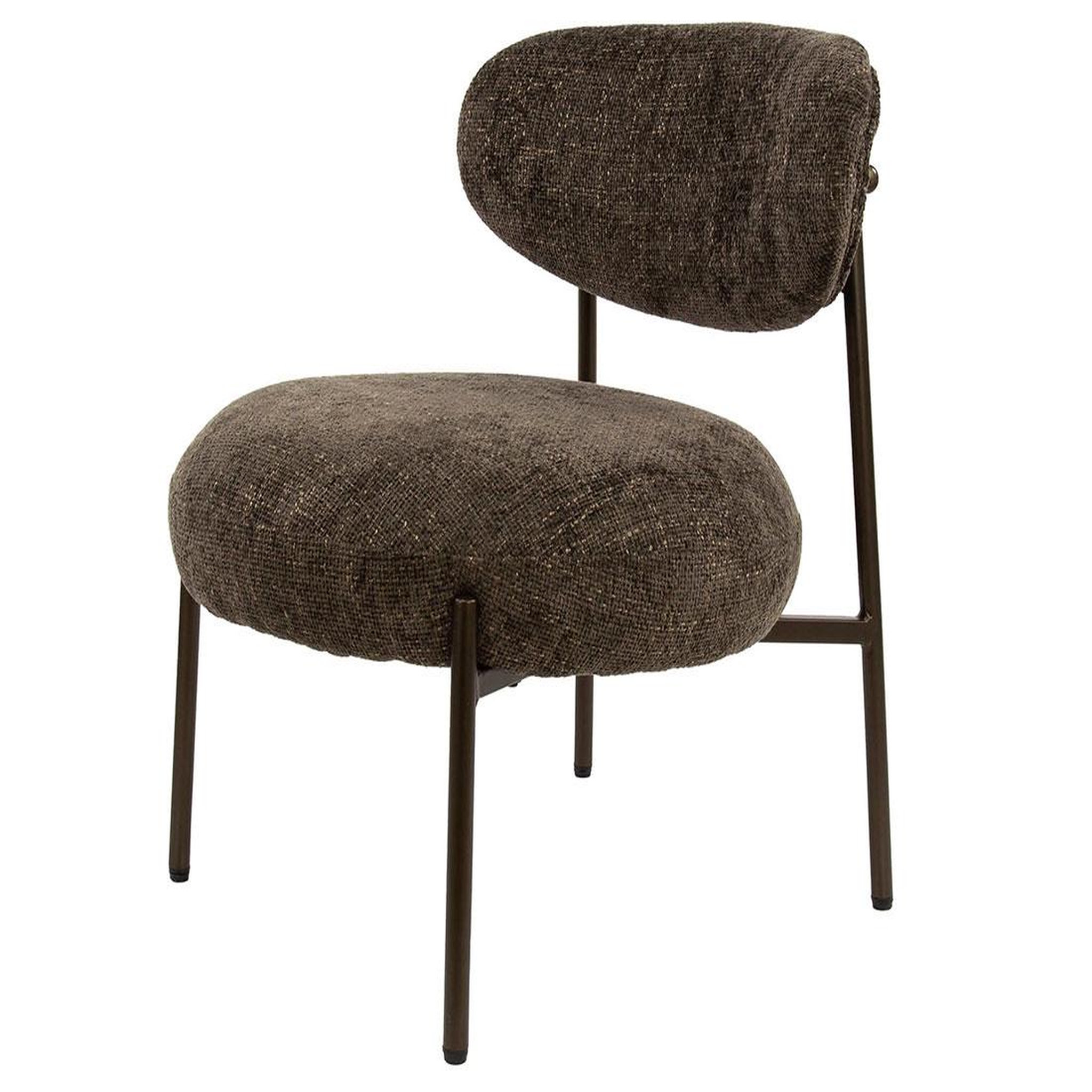 BEST MOBILIER Adelia - fauteuil - pieds en métal - en tissu texturé. Coloris disponibles : Marron, Beige