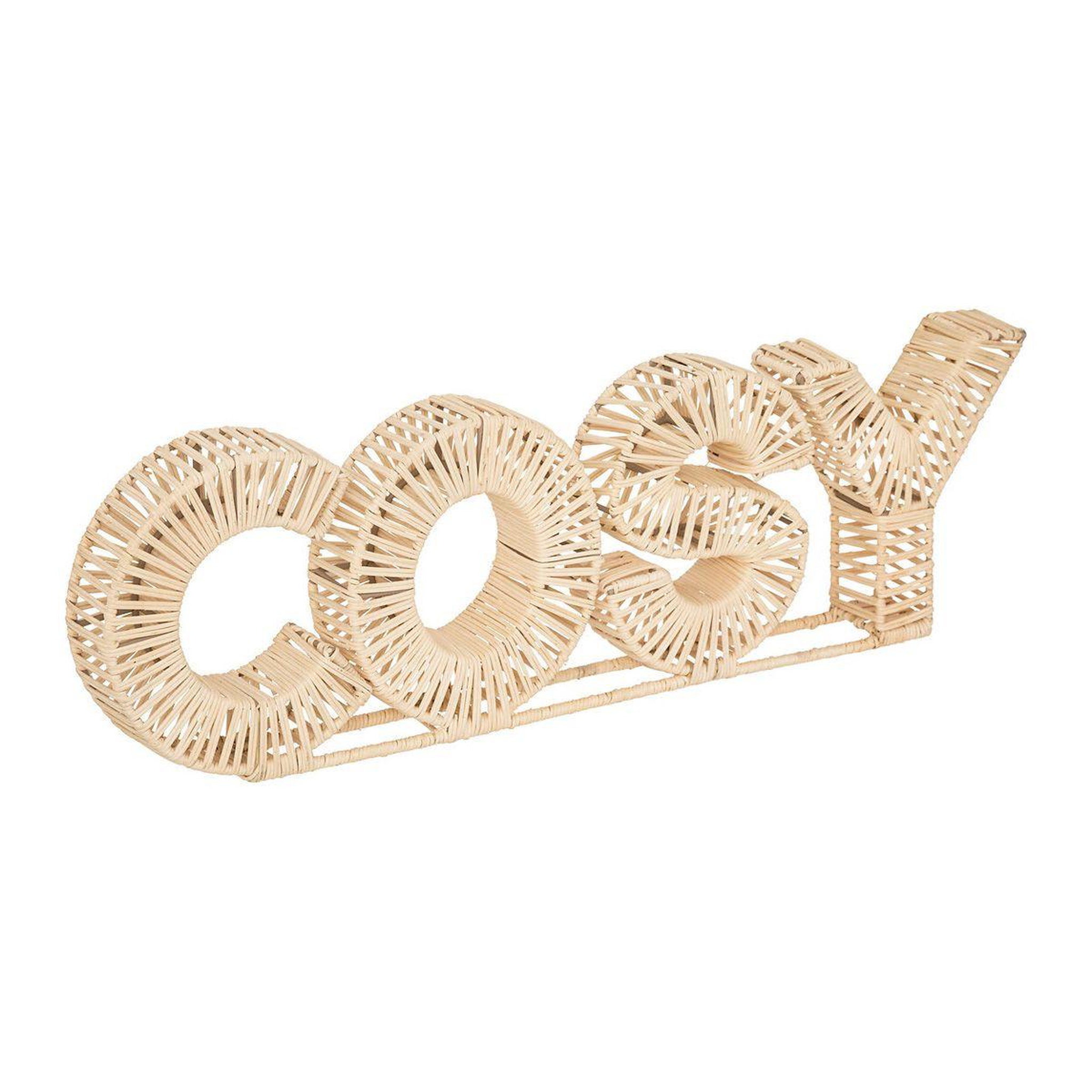 Voir la diapositive 1 : ATMOSPHERA Mot déco à poser en rotin  cosy  64cm beige