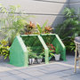 Voir la diapositive 2 : OUTSUNNY Mini serre de jardin serre à tomates dim. 180L x 90l x 90H cm acier PE haute densité 140 g/m² anti-UV 2 fenêtres zippées enroulables vert
