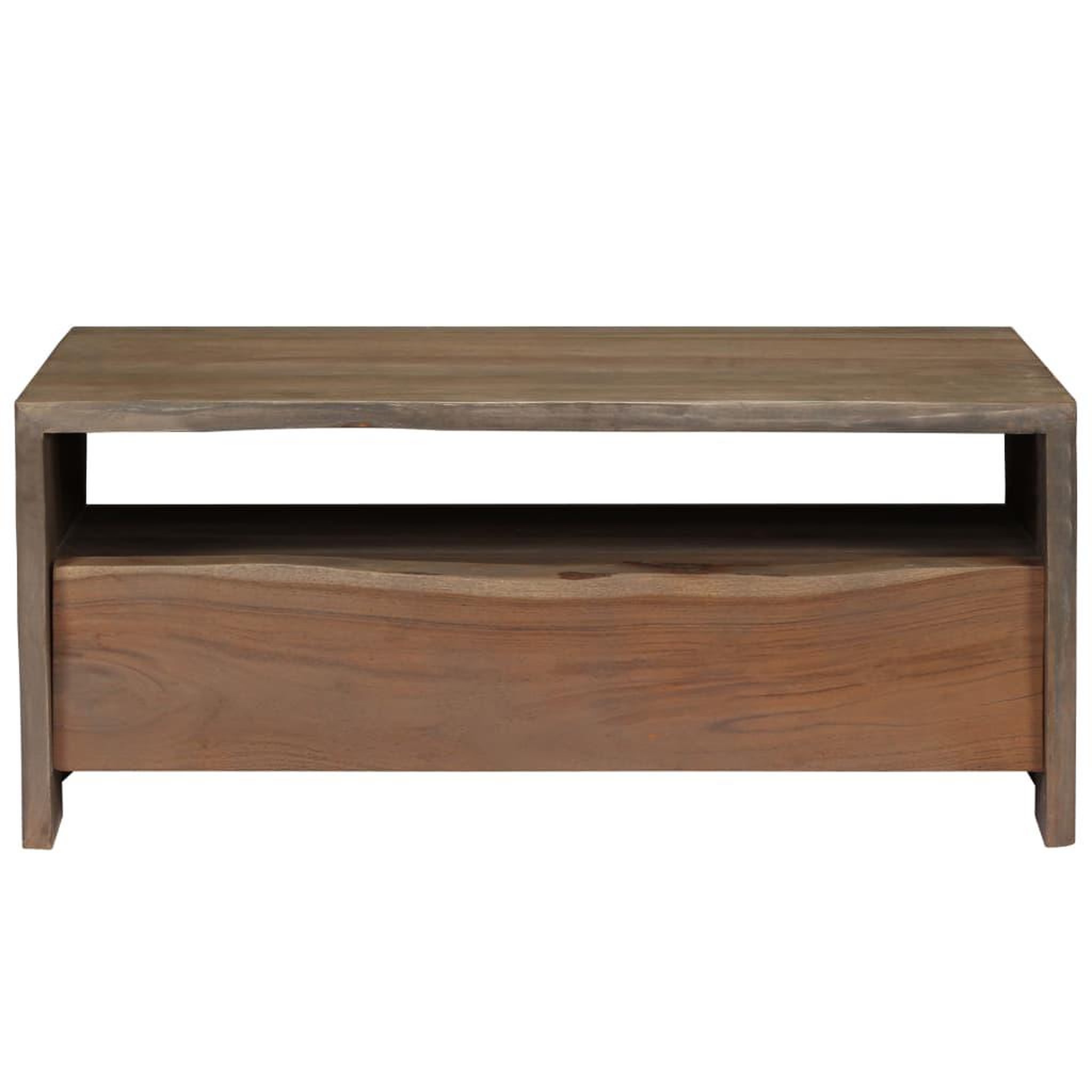 Voir la diapositive 2 : VIDAXL Table basse Acacia massif Bord assorti 90x50x40 cm Gris