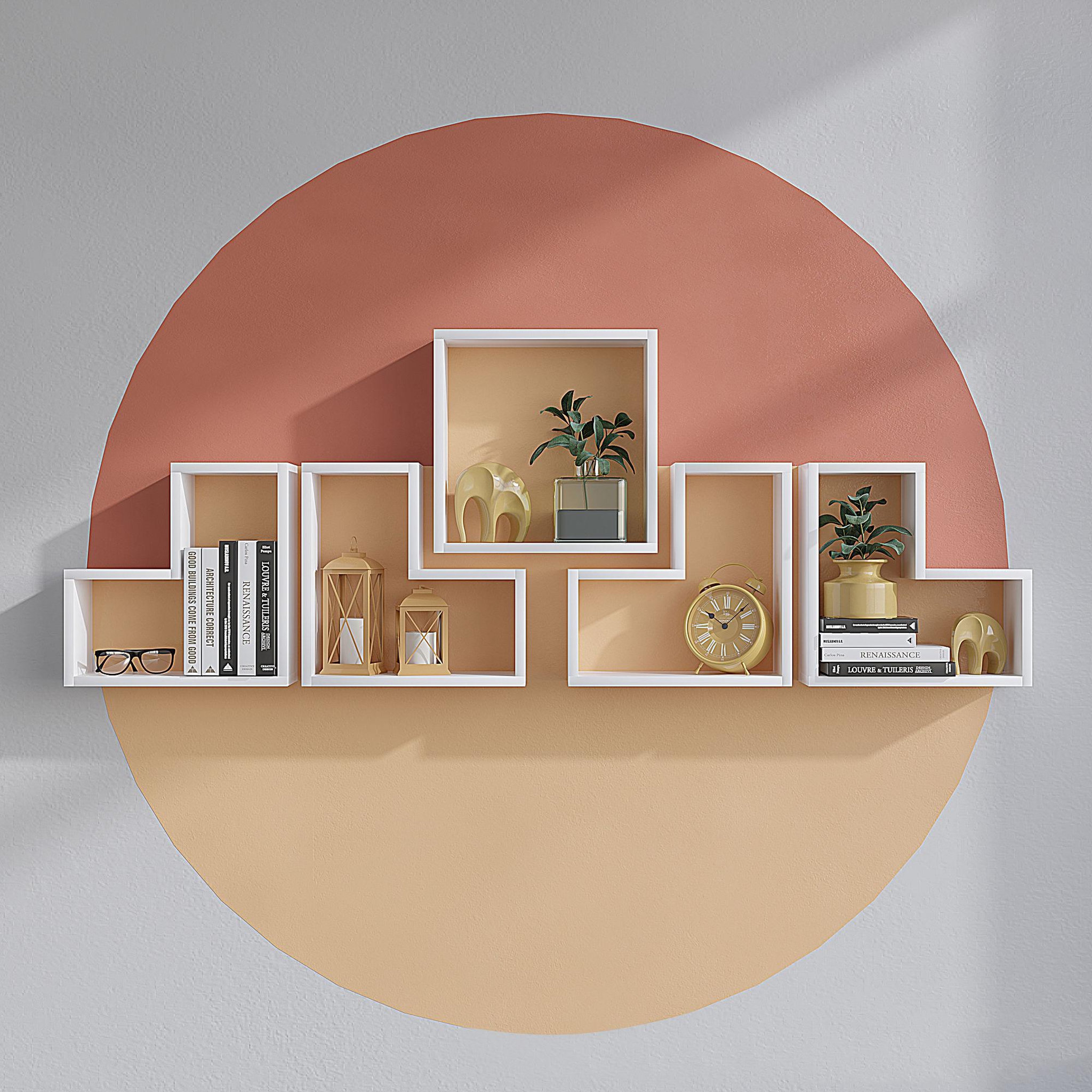Voir la diapositive 3 : Habitat et Jardin Étagère murale en bois  elitra  - 180 x 15 x 59 cm - blanc