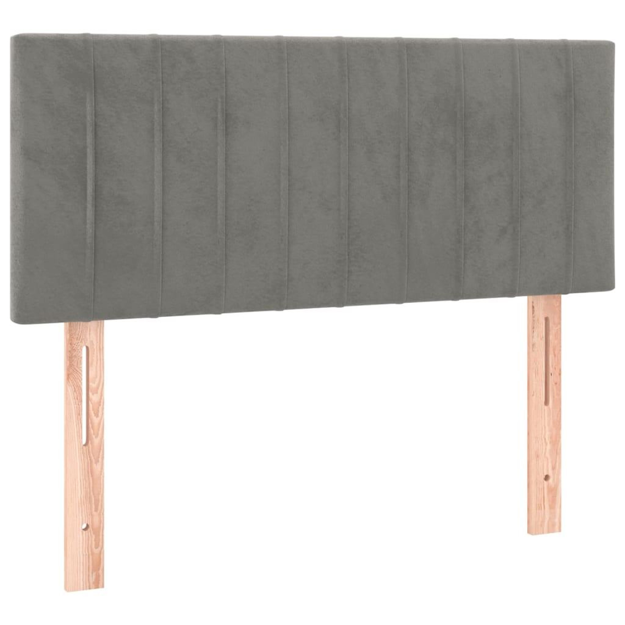 Voir la diapositive 4 : VIDAXL Tete de lit a LED Gris clair 80x5x78/88 cm Velours