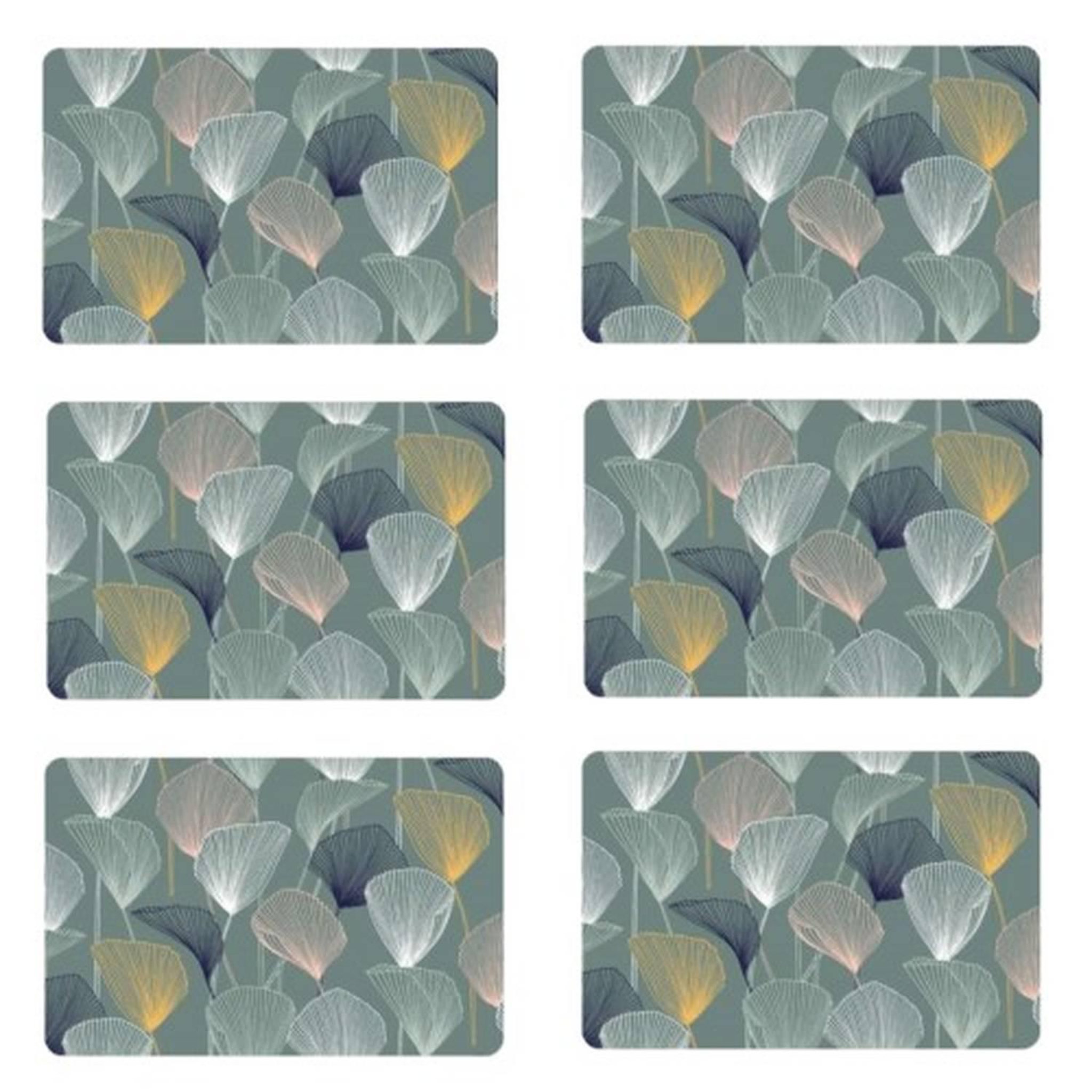 HABITABLE Lot de 6 sets de table Cottey - 28 x 43 cm - Bleu