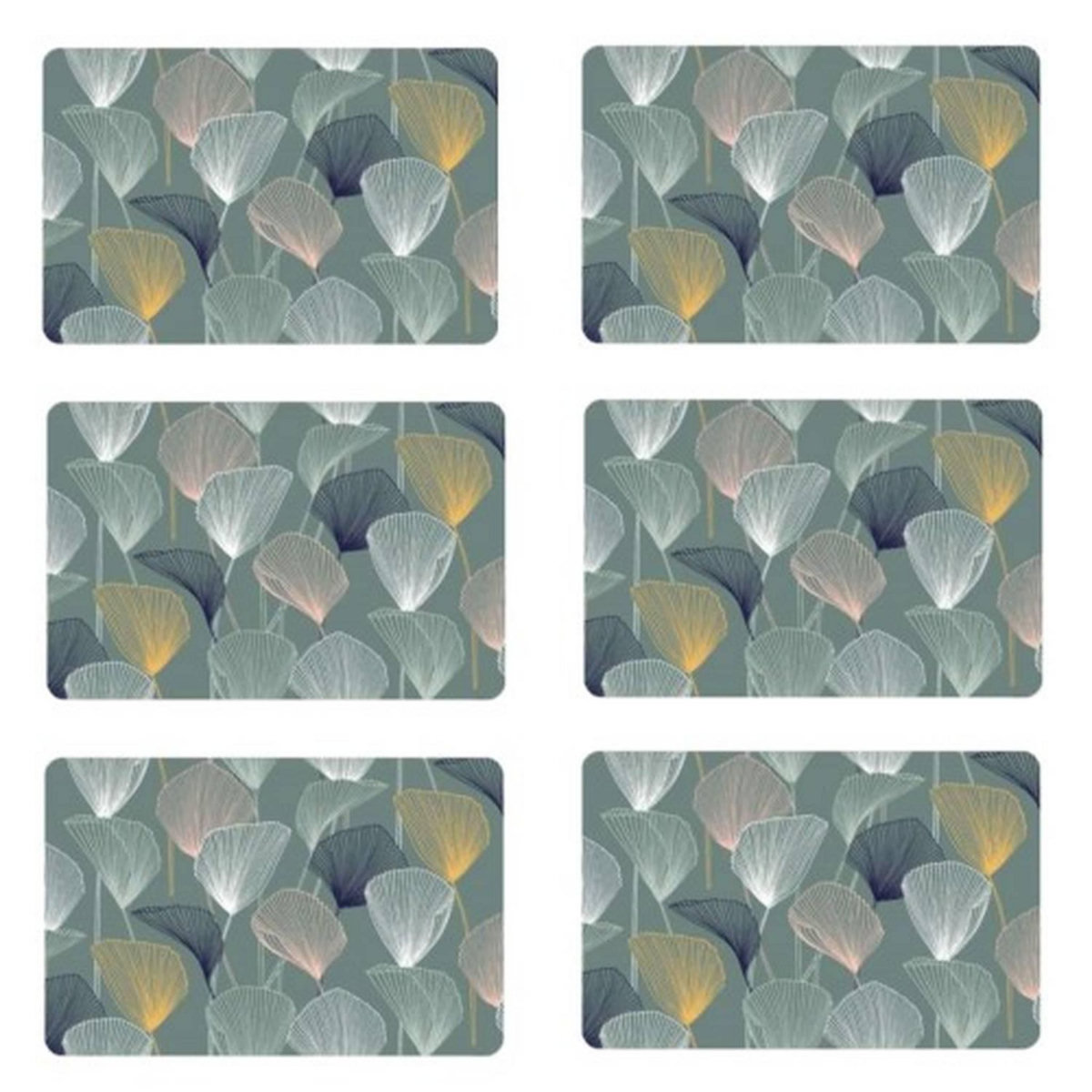 HABITABLE Lot de 6 sets de table Cottey - 28 x 43 cm - Bleu