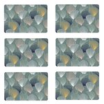 HABITABLE Lot de 6 sets de table Cottey - 28 x 43 cm - Bleu