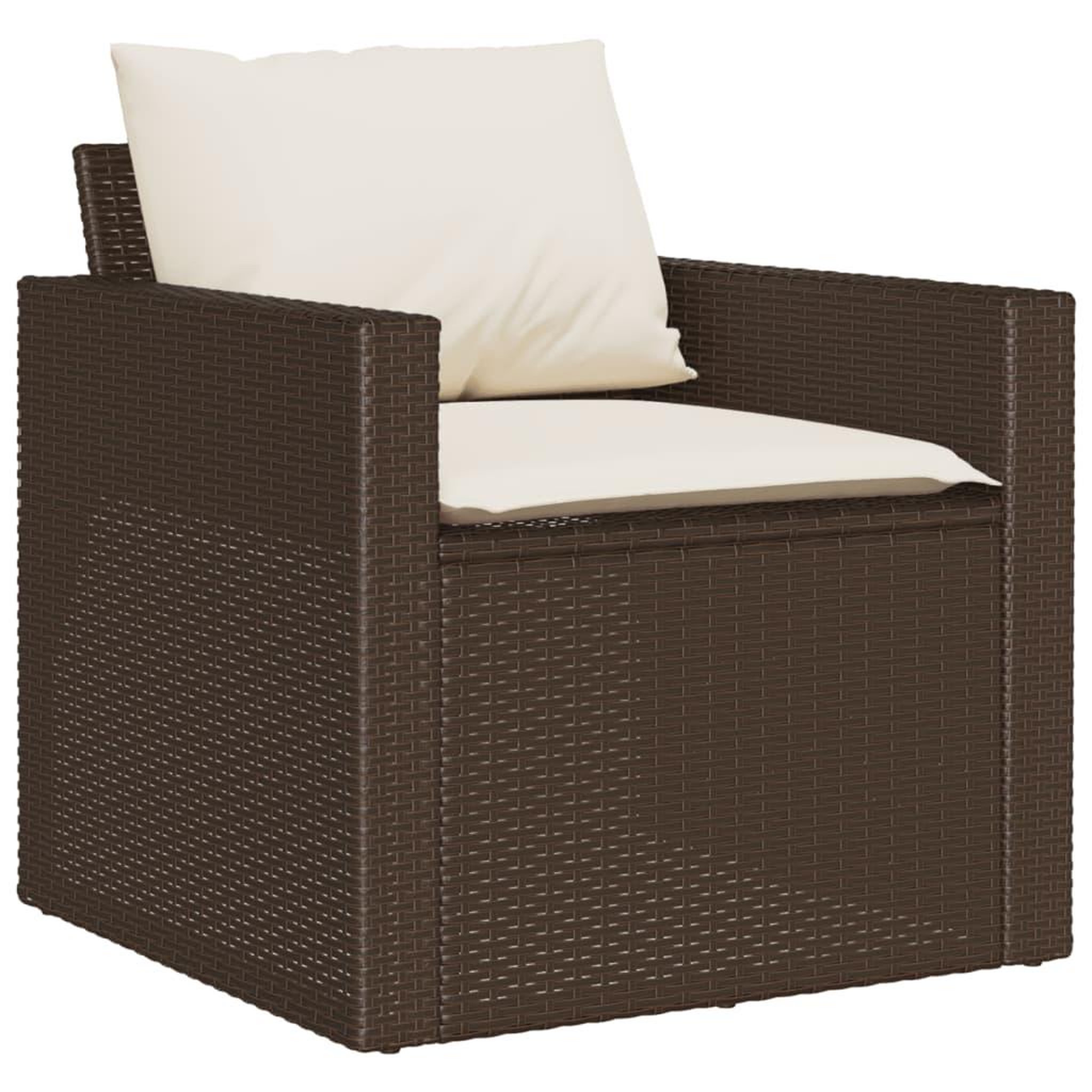 Voir la diapositive 4 : VIDAXL Salon de jardin 4 pcs avec coussins marron resine tressee