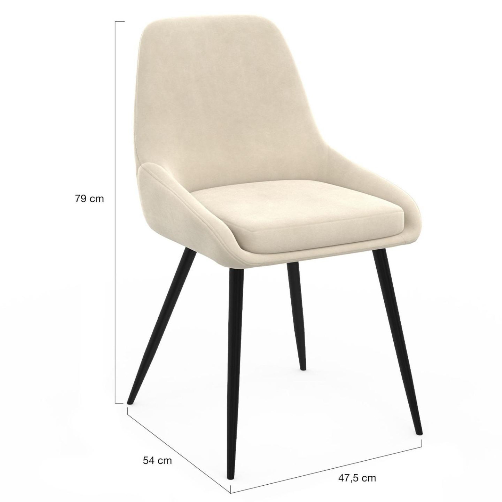 Voir la diapositive 5 : ID MARKET Lot de 4 chaises thalya en velours mix color crème, gris clair, gris foncé, rose avec accoudoirs