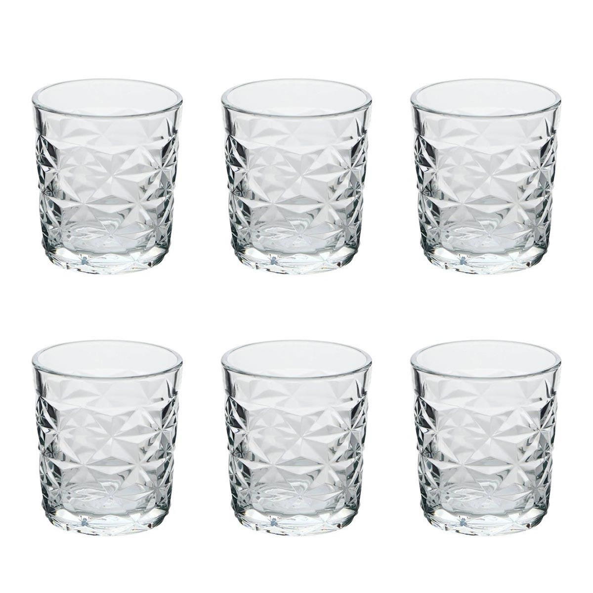 SECRET DE GOURMET Lot de 6 Gobelets Bas en Verre  Julieau  30cl Transparent