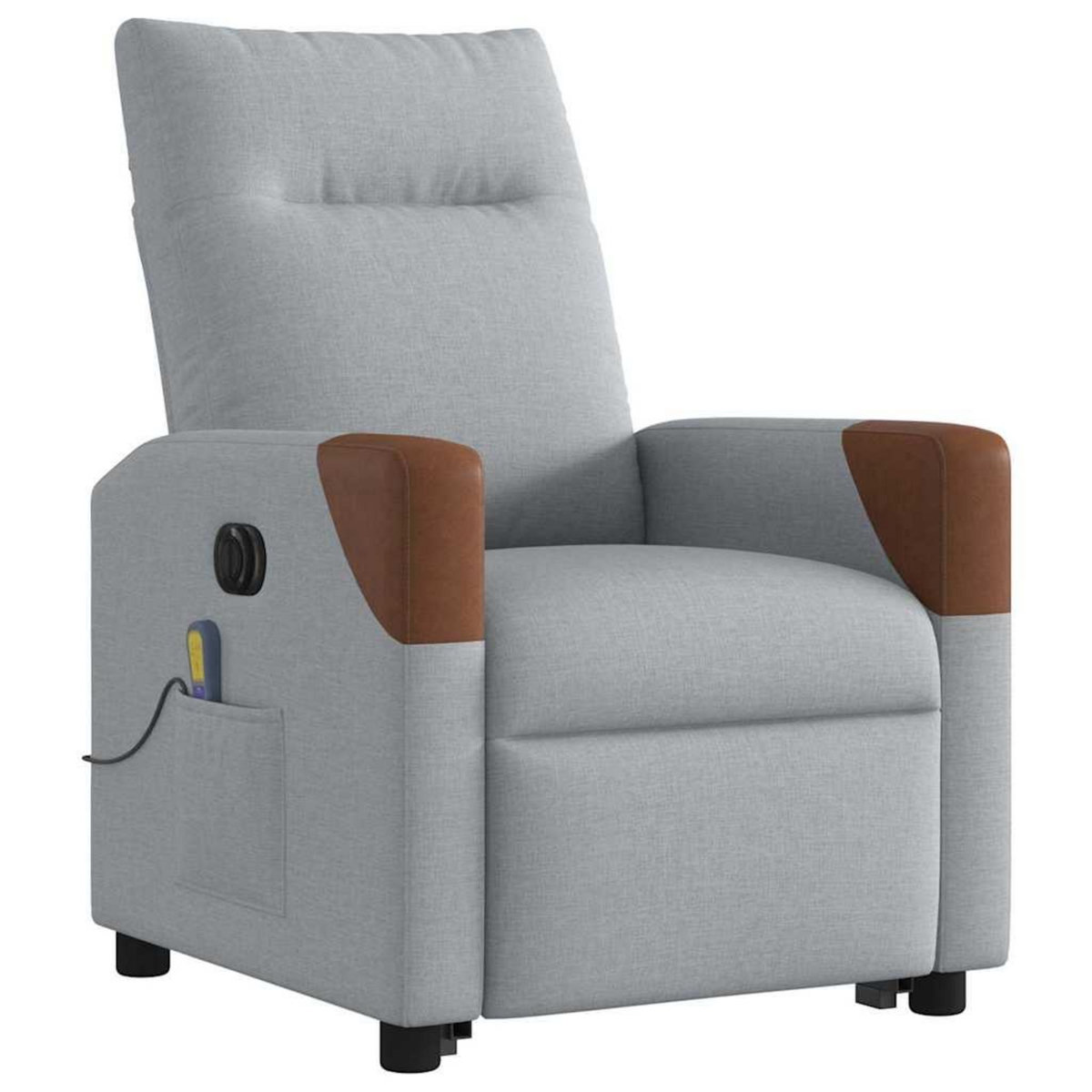 VIDAXL Fauteuil inclinable de massage electrique Gris clair Tissu