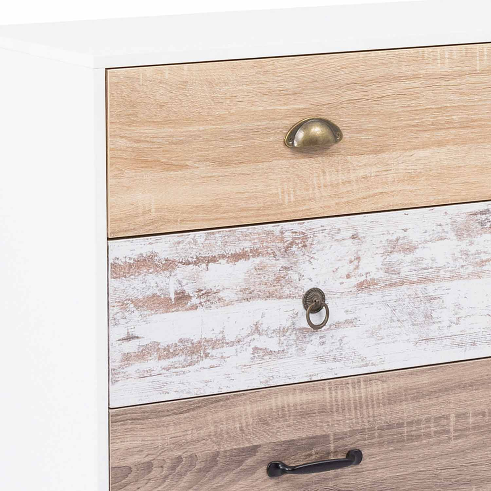 Voir la diapositive 6 : ID MARKET Commode 6 tiroirs bahia 115 cm scandinave